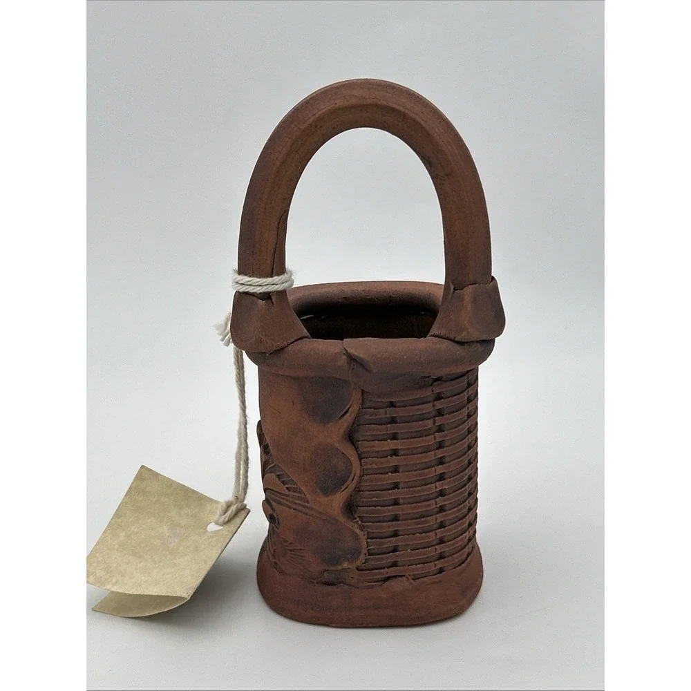 Frohreich Barn Buckets Pottery Vase Red Clay‎ Stamped Design 3